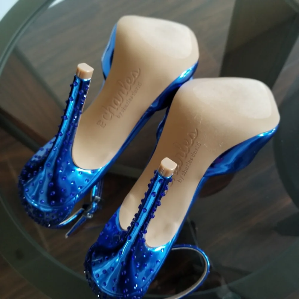 🆕️⬇️Charles by Charles David POISON Stiletto Ankle Strap Pump - Picture 12 of 16